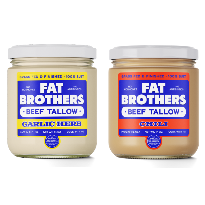 CHILI SEASONED & GARLIC HERB  - GRASS-FED BEEF TALLOW - 12 PACK SPLIT CASE